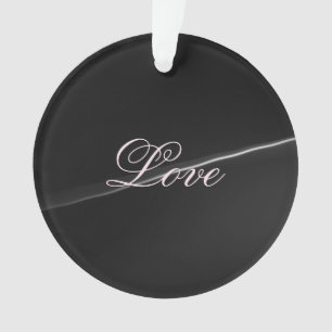 Trendy Donkergrijze Golf Liefde Bruiloft Calligraf Ornament