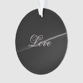 Trendy Donkergrijze Golf Liefde Trouw Calligrafie Ornament (voorkant)