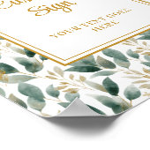 Trendy donkergroen gouden gebladerte Custom Poster (Hoek)