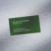 Trendy Donkergroen Minimalistisch Modern Plain Magnetisch Visitekaartje (Voorbeeld)