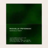 Trendy Donkergroen Minimalistisch Modern Plain Visitekaartje (Buitenkant ongevouwen)