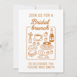 Trendy Doodle Handgetrokken Stijl Bruids Brunch Do Kaart