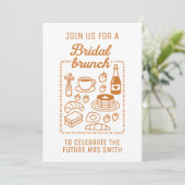 Trendy Doodle Handgetrokken Stijl Bruids Brunch Do Kaart (Staand voorkant)