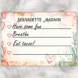 Trendy Doodle Hearts & Leaves To-Do lijst 4" x 3" Post-it® Notes