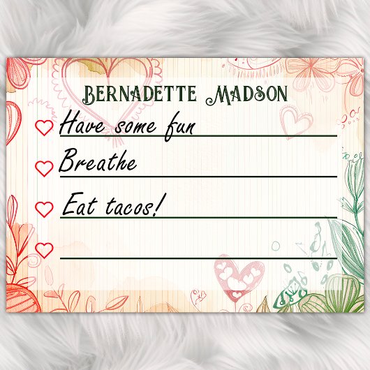 Trendy Doodle Hearts & Leaves To-Do lijst 4" x 3" Post-it® Notes