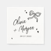 Trendy Doodle Script Ribbon bruiloft Servet (Voorkant)