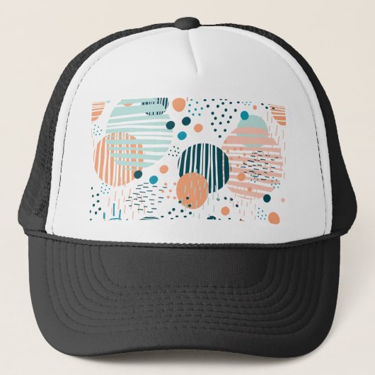 Trendy dots pattern trucker pet (Voorkant)