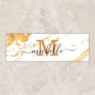 Trendy Double Sided White Gold Marble Monogram Yogamat