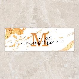 Trendy Double Sided White Gold Marble Monogram Yogamat