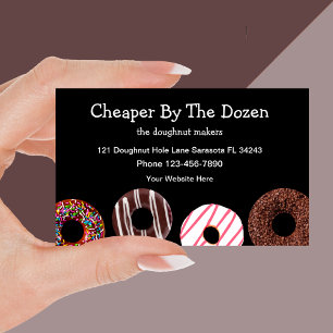 Trendy Doughnut Shop Business Card-sjabloon Visitekaartje