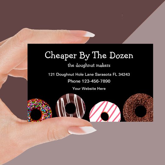 Trendy Doughnut Shop Business Card-sjabloon Visitekaartje