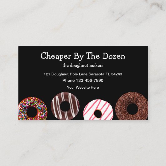 Trendy Doughnut Shop Business Card-sjabloon Visitekaartje (Voorkant)