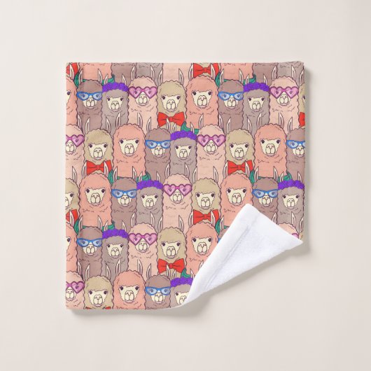 Trendy Dpress Llama Pattern Bad Handdoek (Wasdoekje)