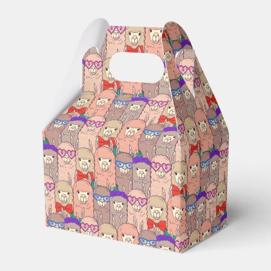 Trendy Dpress Llama Pattern Bedankdoosjes (Achterkant)
