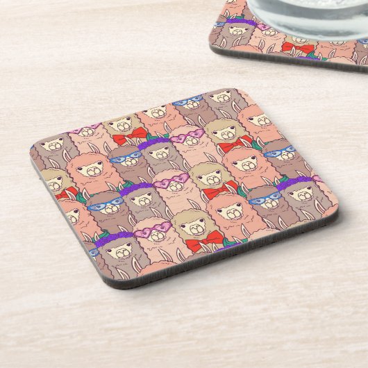 Trendy Dpress Llama Pattern Bier Onderzetter (Linkerzijde)