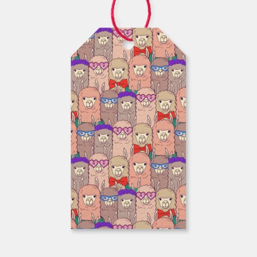 Trendy Dpress Llama Pattern Cadeaulabel (Achterkant)
