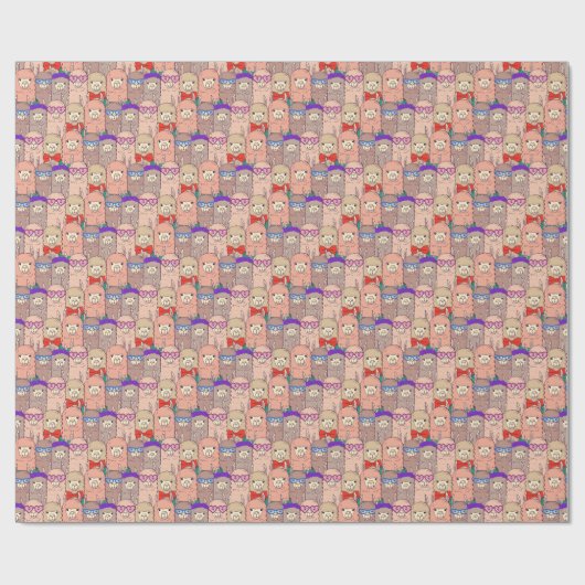 Trendy Dpress Llama Pattern Cadeaupapier (Vlak)