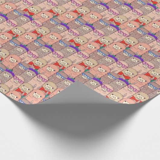 Trendy Dpress Llama Pattern Cadeaupapier (Hoek)