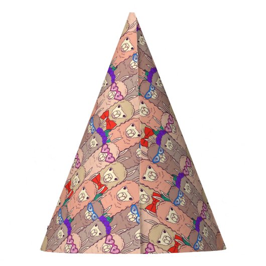 Trendy Dpress Llama Pattern Feesthoedjes (Achterkant)