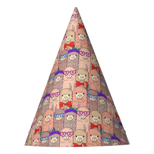 Trendy Dpress Llama Pattern Feesthoedjes (Voorkant)
