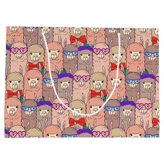Trendy Dpress Llama Pattern Groot Cadeauzakje (Achterkant)