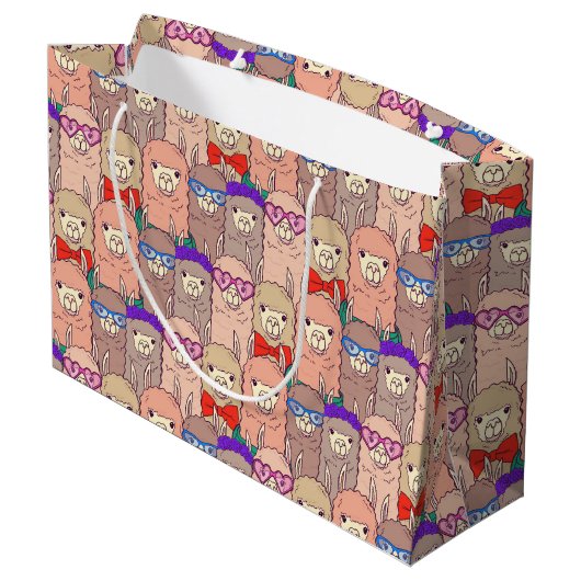 Trendy Dpress Llama Pattern Groot Cadeauzakje (Achterkant Gekanteld)