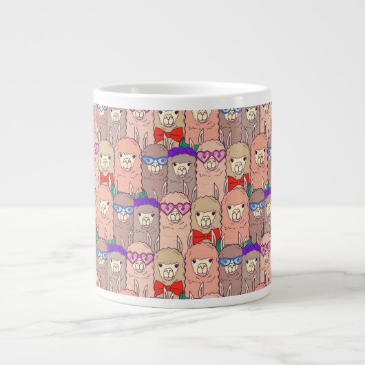 Trendy Dpress Llama Pattern Grote Koffiekop (Voorkant)