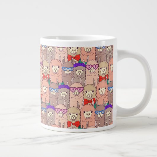 Trendy Dpress Llama Pattern Grote Koffiekop (Rechts)