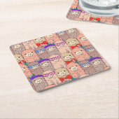 Trendy Dpress Llama Pattern Kartonnen Onderzetters (Schuin)