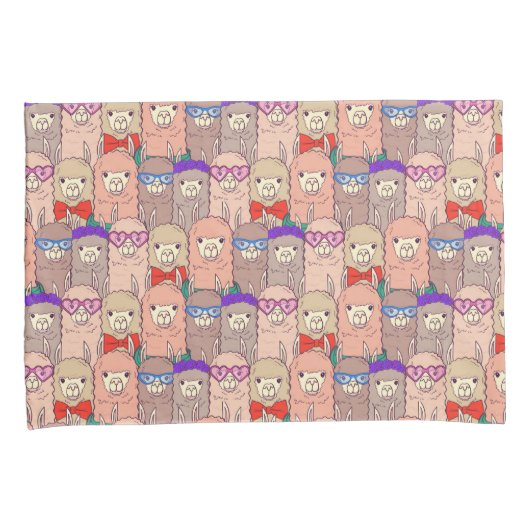 Trendy Dpress Llama Pattern Kussensloop (Voorkant-Rechts)