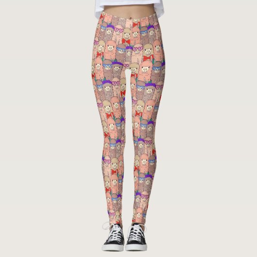 Trendy Dpress Llama Pattern Leggings (Voorkant)