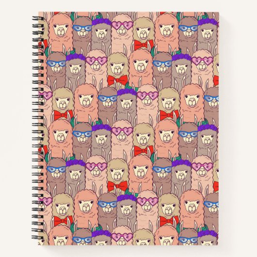 Trendy Dpress Llama Pattern Notitieboek (Voorkant)