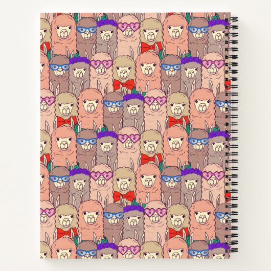 Trendy Dpress Llama Pattern Notitieboek (Achterkant)