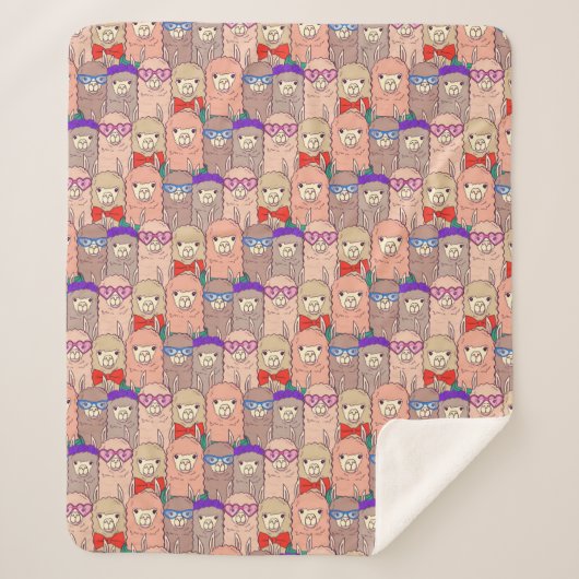 Trendy Dpress Llama Pattern Sherpa Deken (Voorkant)