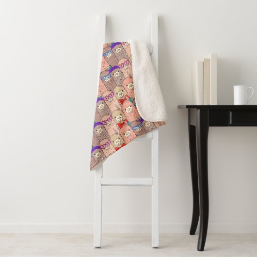 Trendy Dpress Llama Pattern Sherpa Deken (In situ)