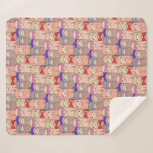 Trendy Dpress Llama Pattern Sherpa Deken (Voorkant (horizontaal))