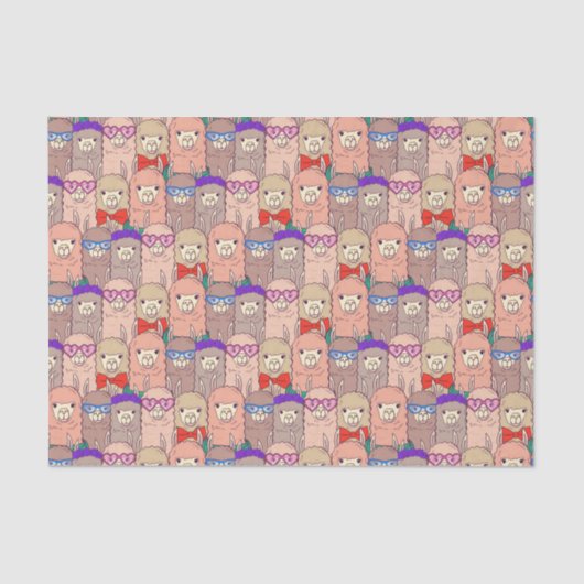 Trendy Dpress Llama Pattern Tissuepapier (Voorkant)