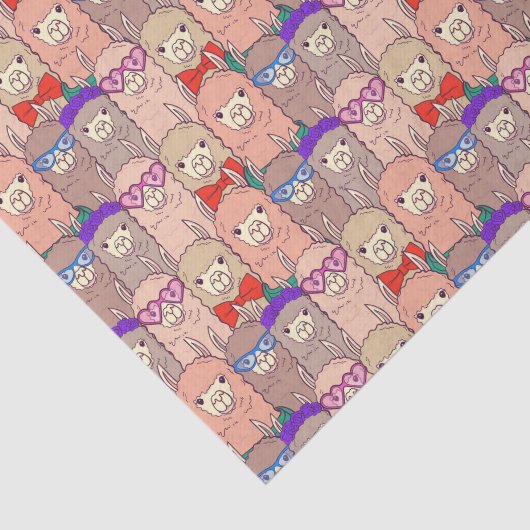 Trendy Dpress Llama Pattern Tissuepapier (Detail)