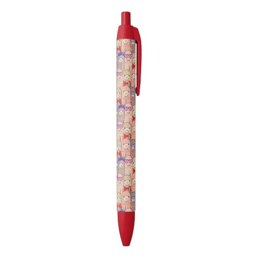 Trendy Dpress Llama Pattern Zwarte Inkt Pen (Achterkant (Verticaal))