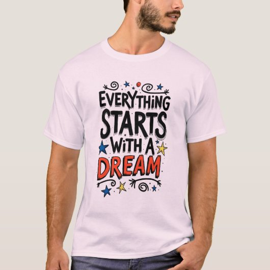 Trendy Dreamer T-Shirt Typografie (Voorkant)