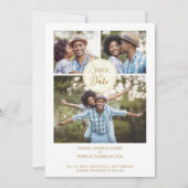 Trendy Drie Foto's Instant Engagement Sessie Save The Date (Voorkant)