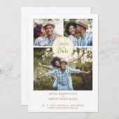Trendy Drie Foto's Instant Engagement Sessie Save The Date (Voorkant / Achterkant)