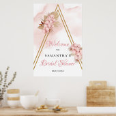 Trendy Dried Palm Blush Pink Bridal Welkomstteken Poster (Keuken)