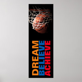 Trendy droom geloof bereiken basketbal deur poster