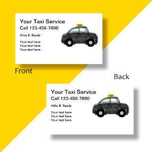 Trendy dubbelzijdige taxi rit deelservice visitekaartje