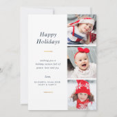 Trendy dubbelzijdige vrolijke kerstfotokaart bedankkaart (Achterkant)