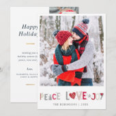 Trendy dubbelzijdige vrolijke kerstfotokaart bedankkaart (Voorkant / Achterkant)