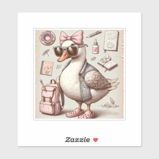 Trendy Duck Terug naar School Sticker Set (Vel)
