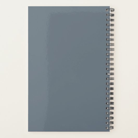 Trendy Dusty Blue Modern Monogram Weekly Planner (Achterkant)
