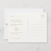 Trendy Dusty Blue Ribbon bruiloft RSVP Briefkaart (Achterkant)